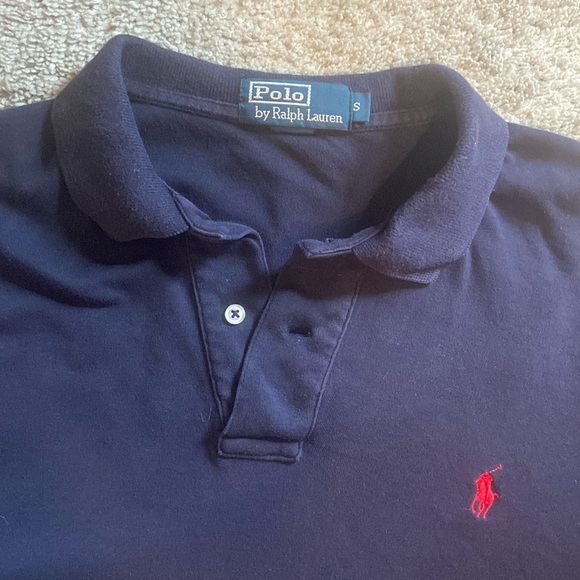 Men’s Polo Ralph Lauren Size Small Short  Sleeved Navy Blue  Classic Fit Polo … - Picture 3 of 8